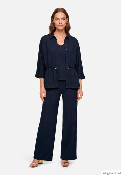 Betty Barclay Dark Sky Women Shirt Blouse with Belt SKU: 8115-1705_8345 Image 03