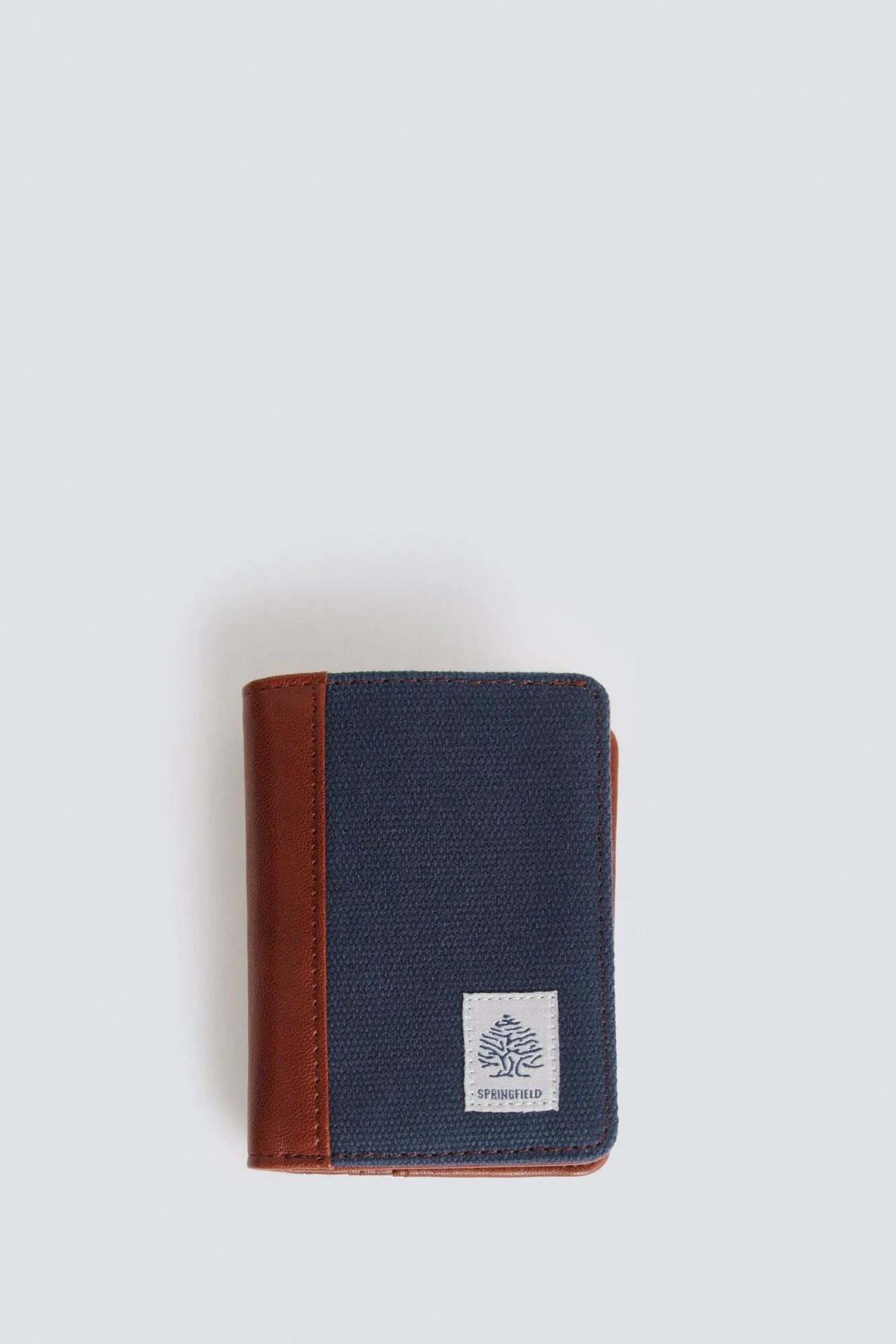 Springfield Blue Men Canvas and Faux Leather Wallet SKU: 8203117_12 Image 01