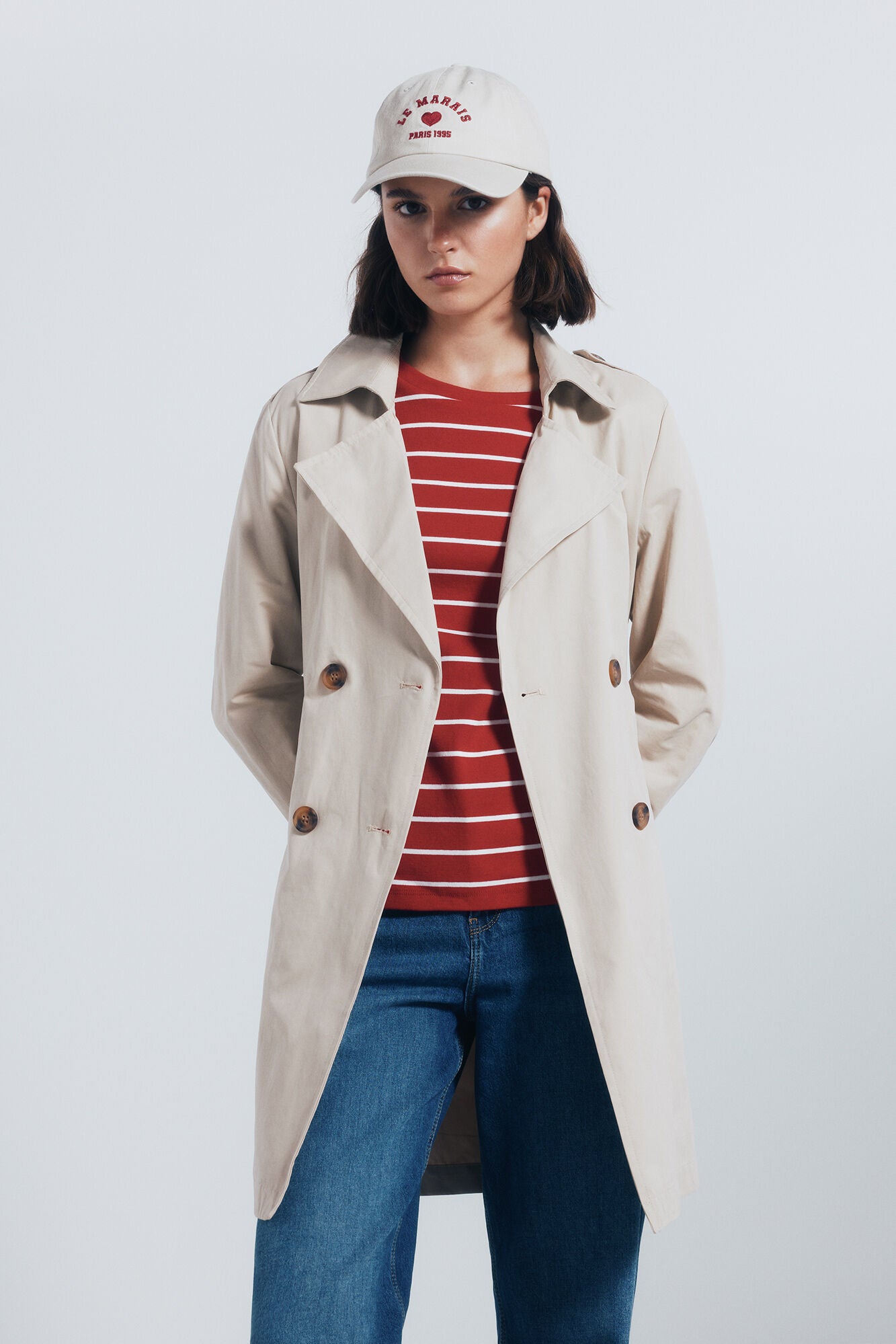 Springfield_Beige_Buttoned Trench Coat with Belt_8232579_55_01