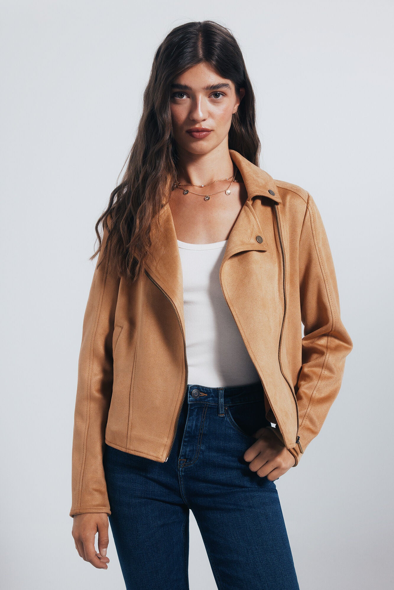Springfield_Brown_Suede Biker Jacket_8272799_31_01
