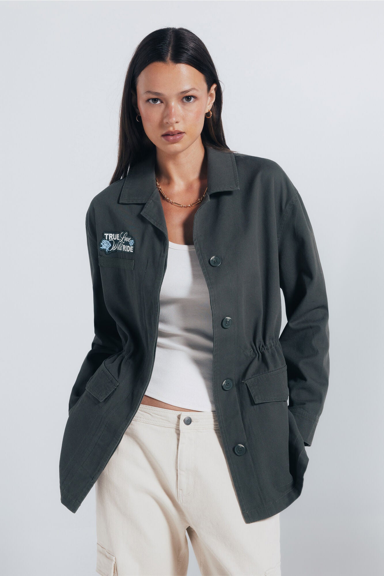 Springfield_Green_Military Overshirt with Patches_8272808_94_01