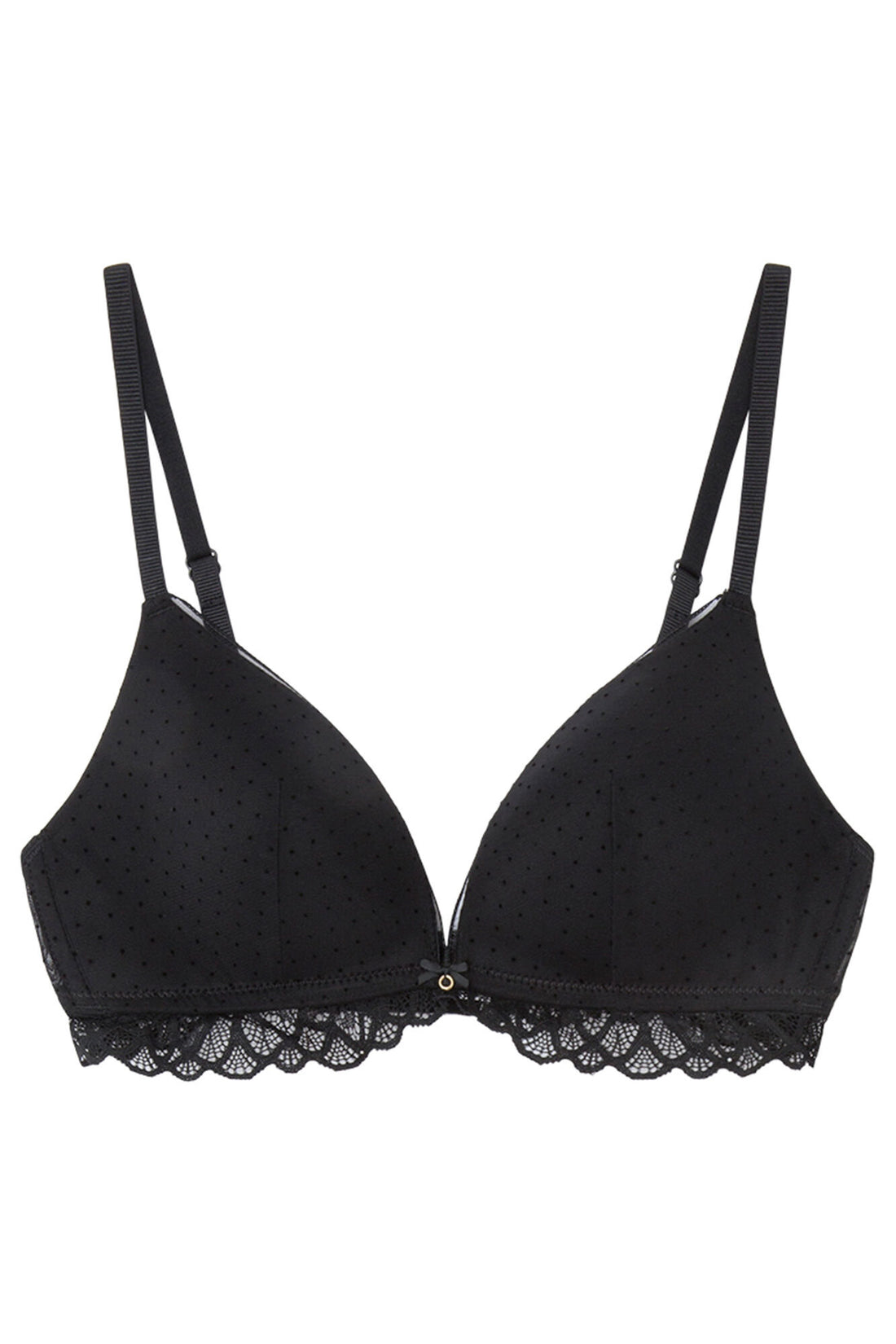 Lovely Black Tulle Lace Triangle Bra In Different Cup Sizes_09