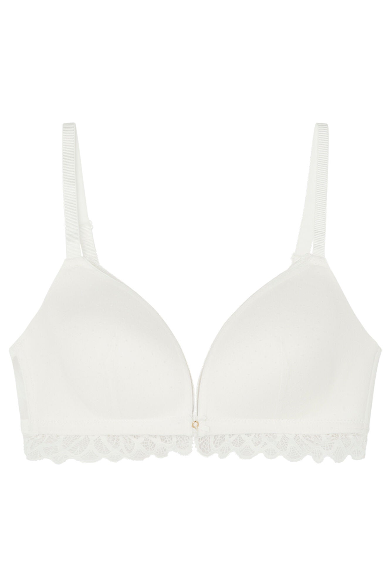 Lovely White Tulle Lace Triangle Bra In Different Cup Sizes_08