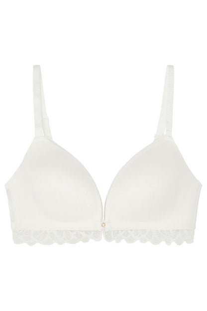 Lovely White Tulle Lace Triangle Bra In Different Cup Sizes_08