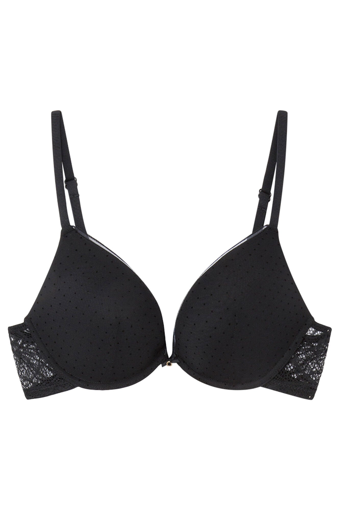 Gorgeous Push Up Bra Lace Tulle Black In Different Cup Sizes_06