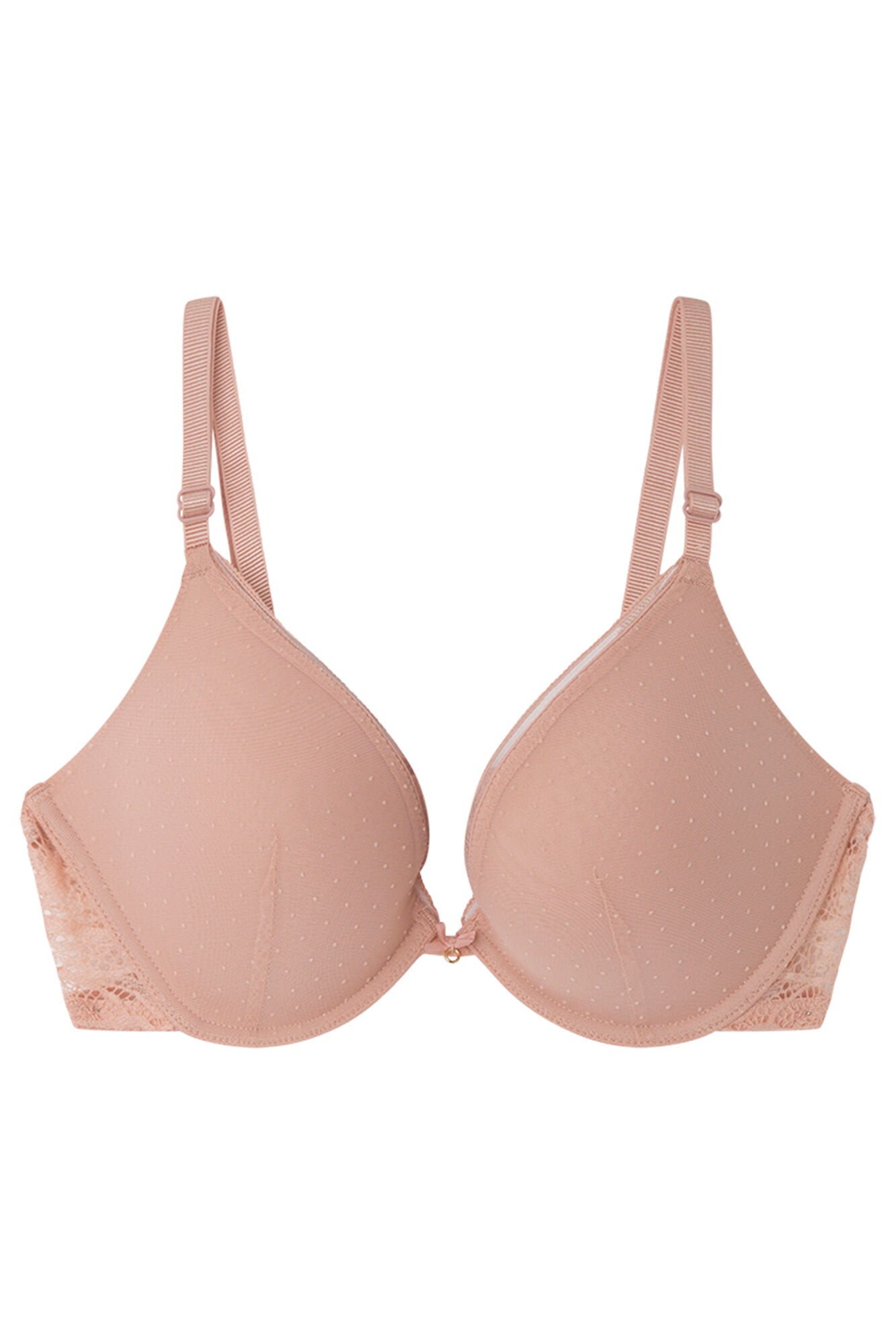 Gorgeous Push Up Bra Lace Tulle Pink In Different Cup Sizes_06