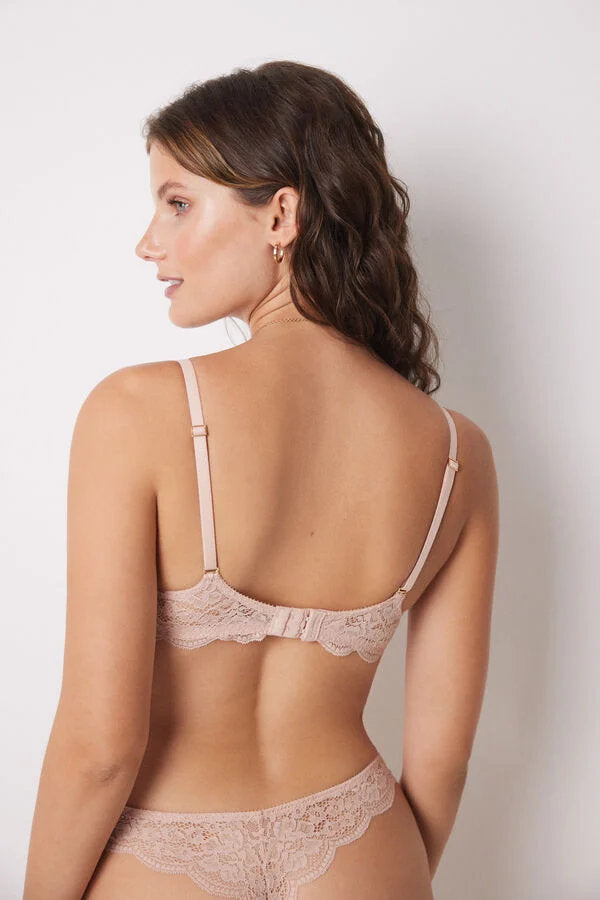 Charming Pink Padded Triangle Bra_07