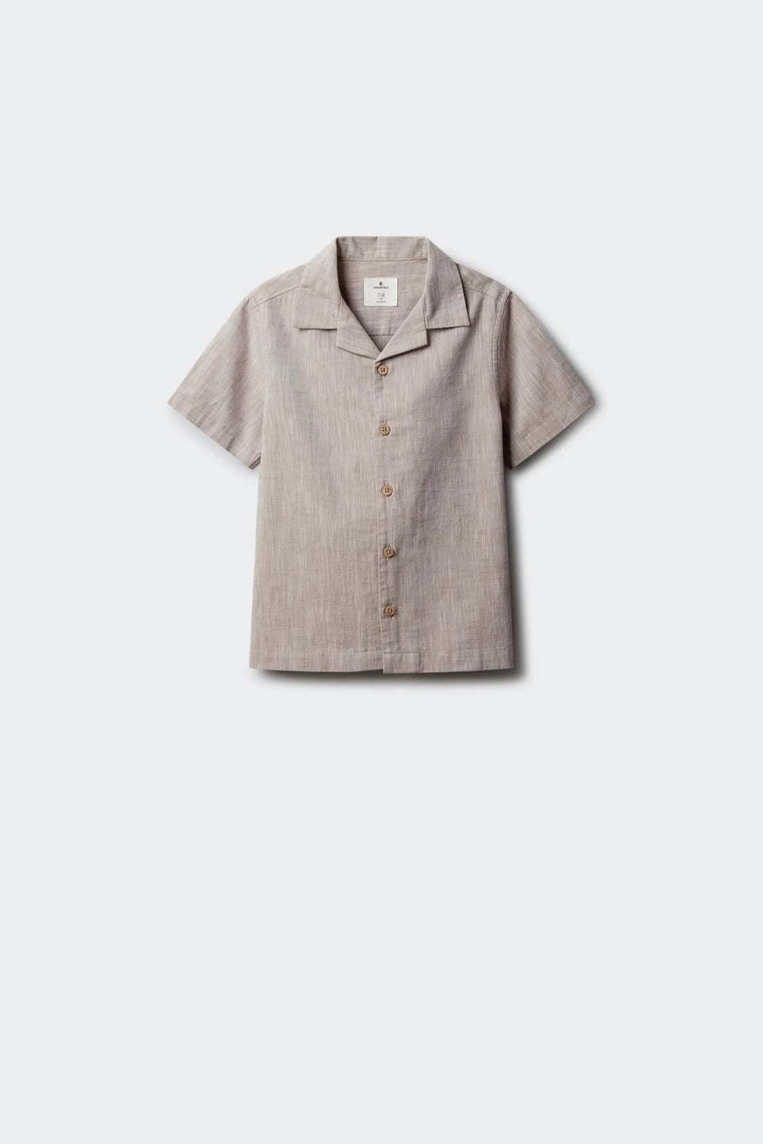 Springfield Beige Boys Linen-Look Short Sleeve Shirt SKU: 8483000_55 Image 01
