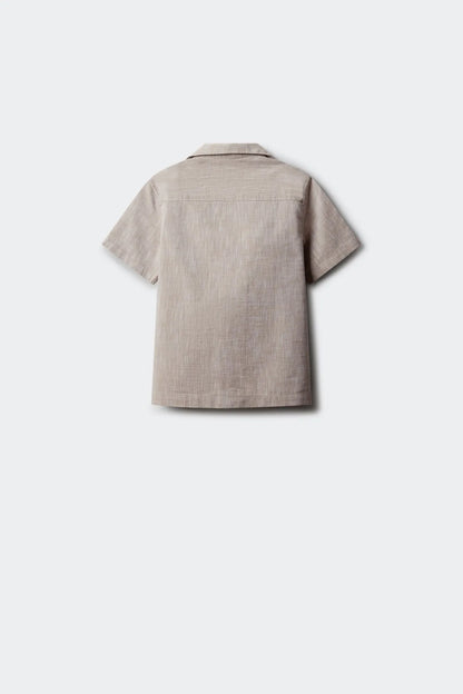Springfield Beige Boys Linen-Look Short Sleeve Shirt SKU: 8483000_55 Image 02