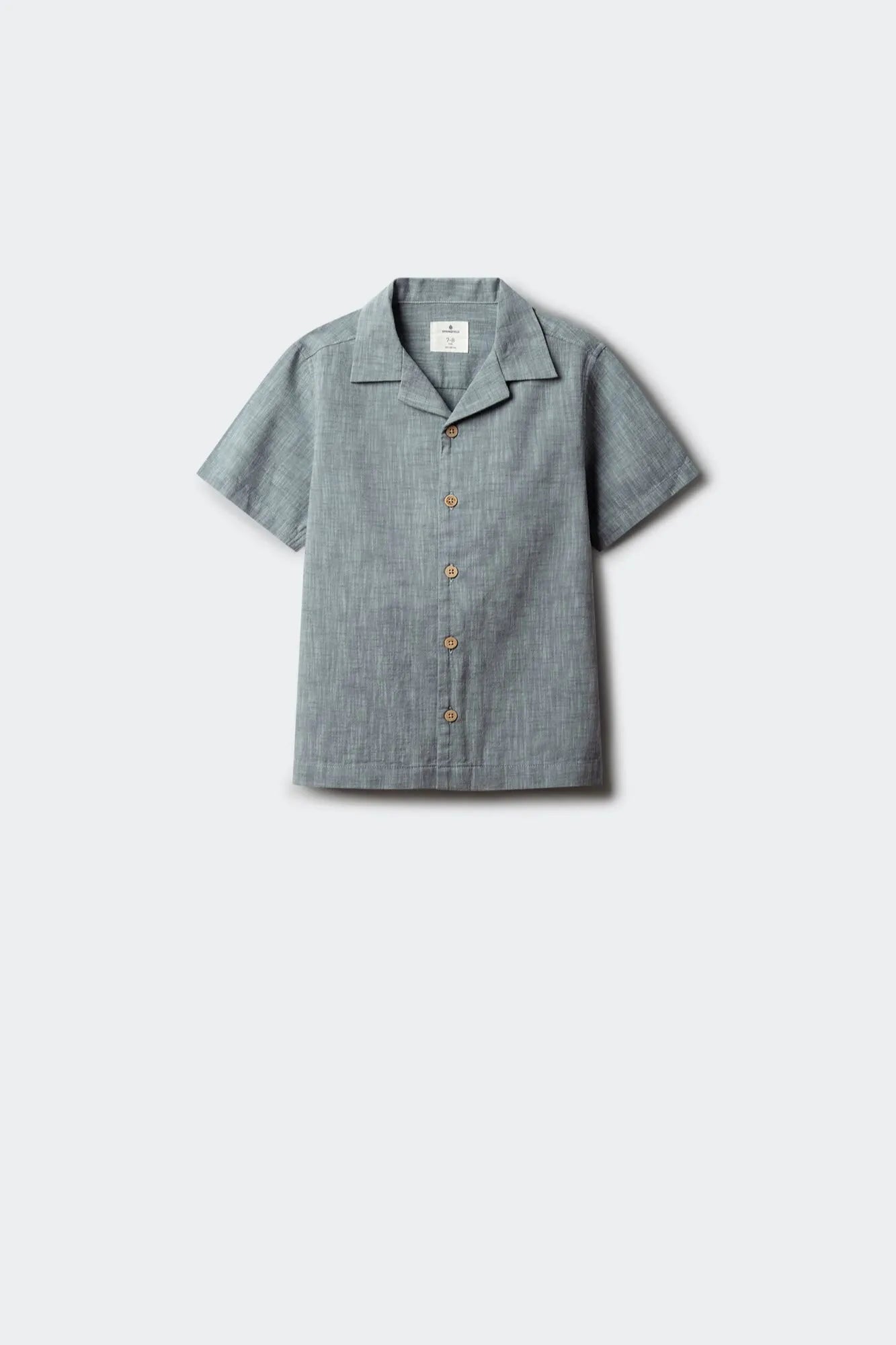 Springfield Blue Boys Linen-Look Short Sleeve Shirt SKU: 8483000_83 Image 01