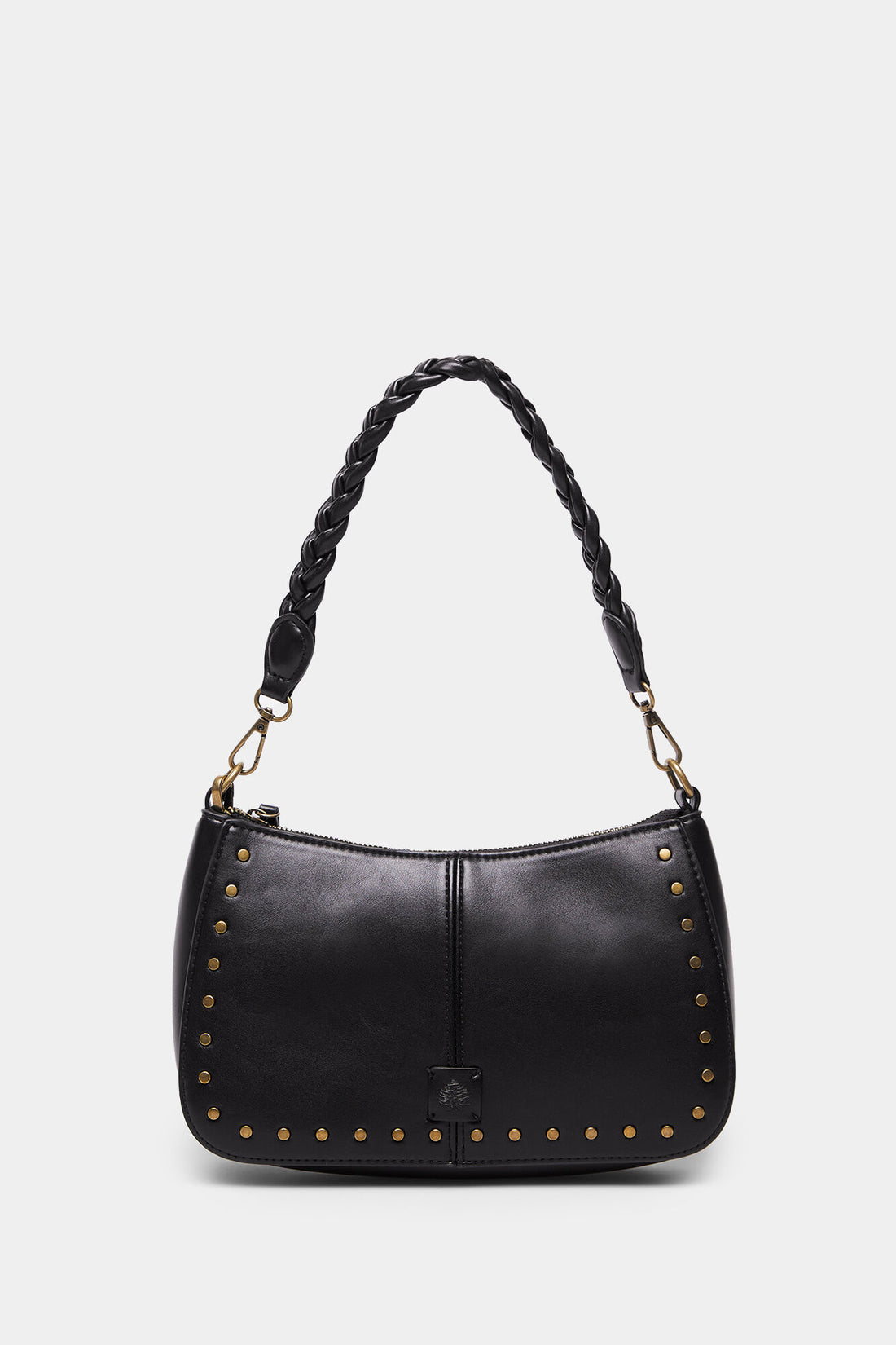 Black Shoulder Bag With Braided Strap_8527381_01_01