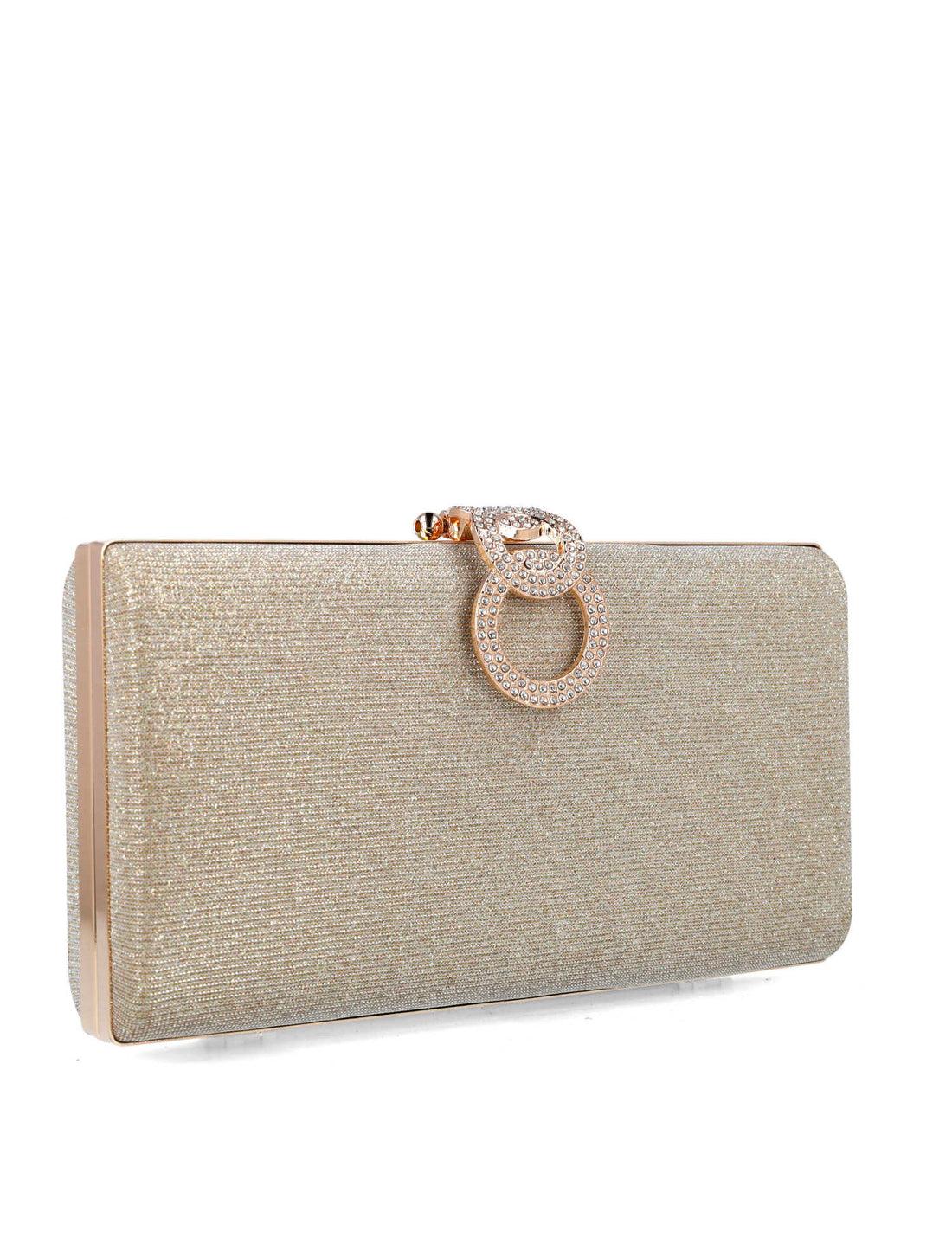 Shimmery Clutch With Embellished Hardware_85479_00_02