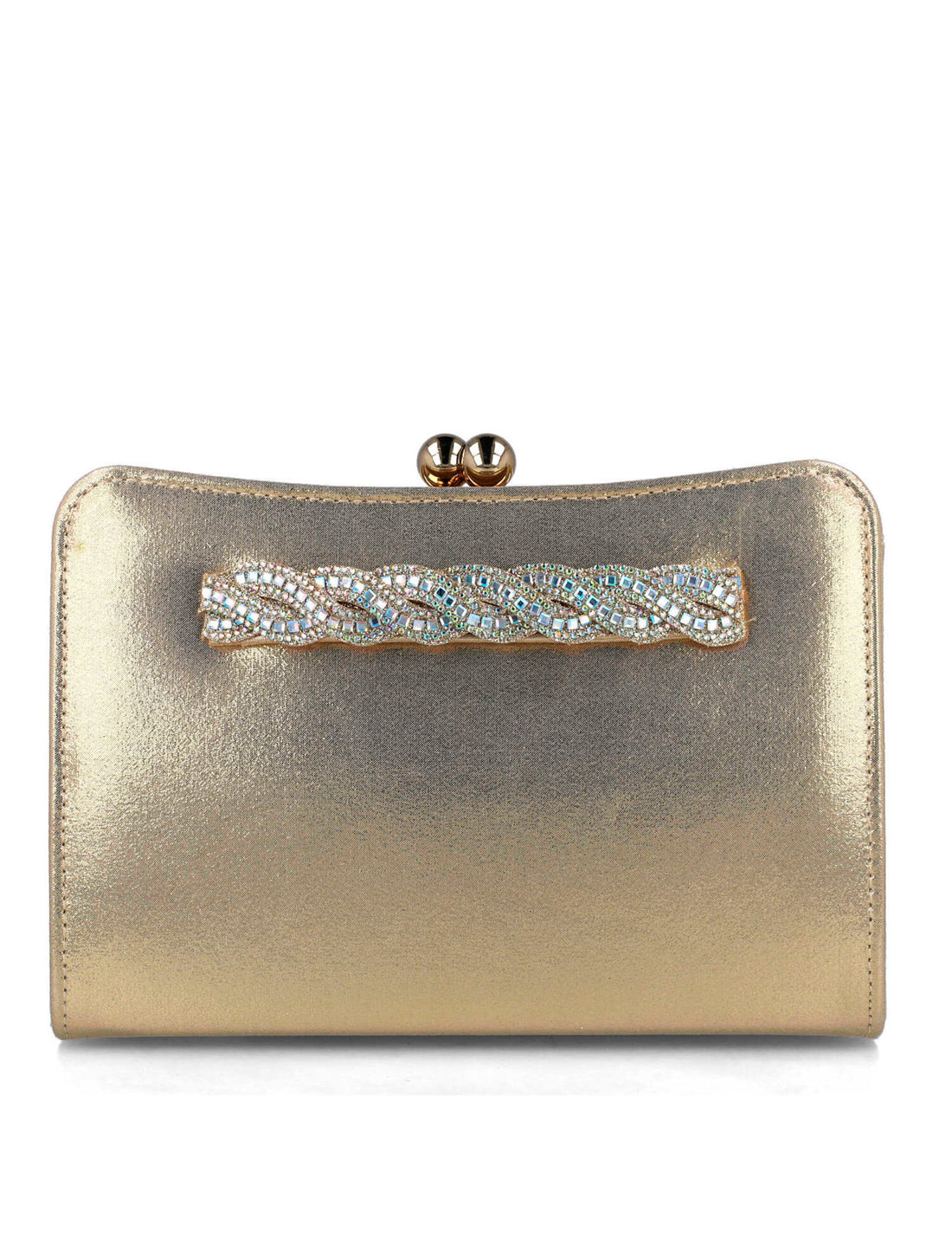 Gold Clutch With Embellished Hand Strap_85490_00_01