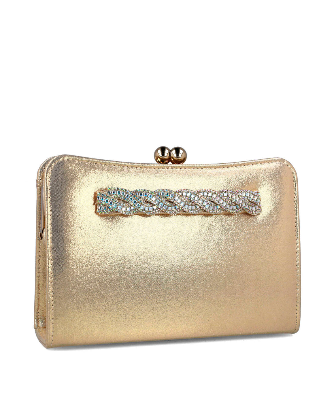 Gold Clutch With Embellished Hand Strap_85490_00_02