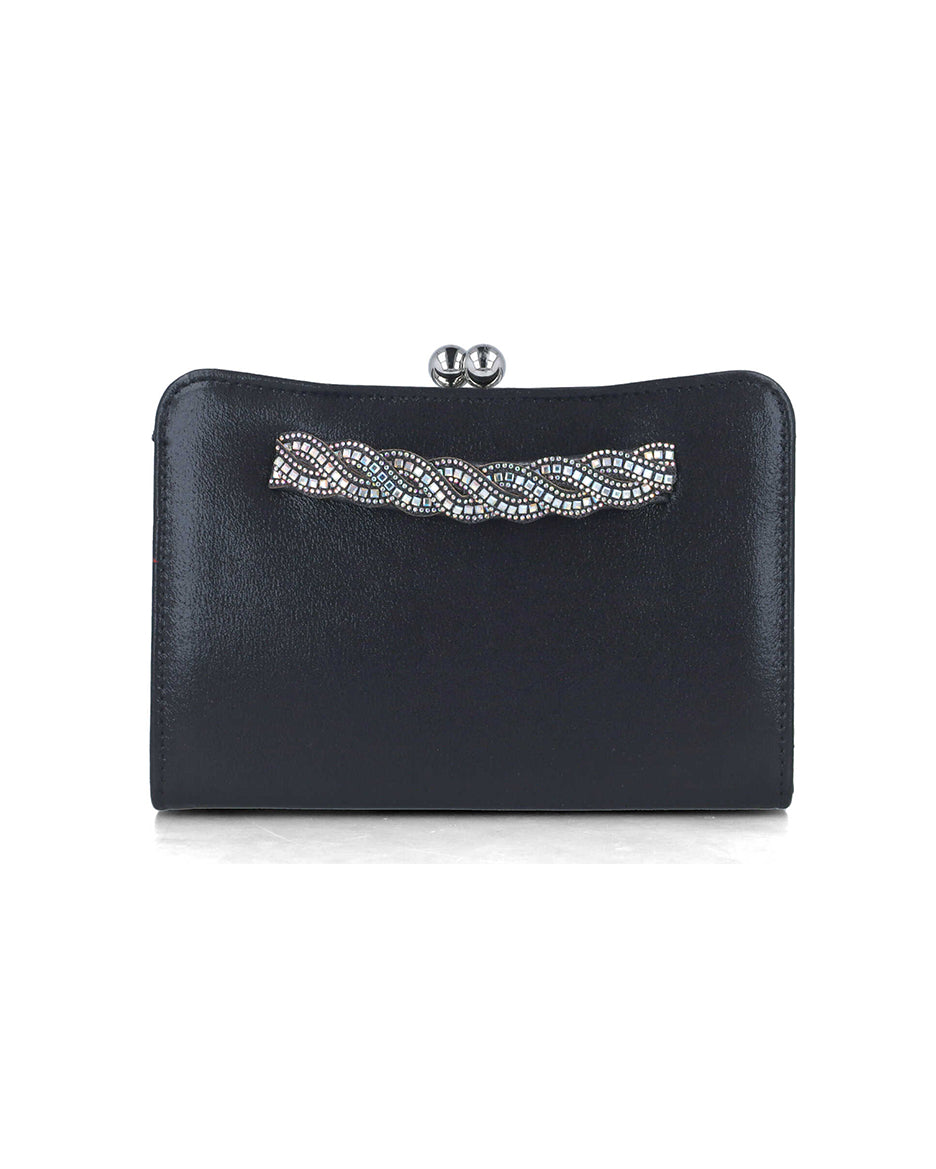 Black Clutch With Embellished Hand Strap_85490_01_01