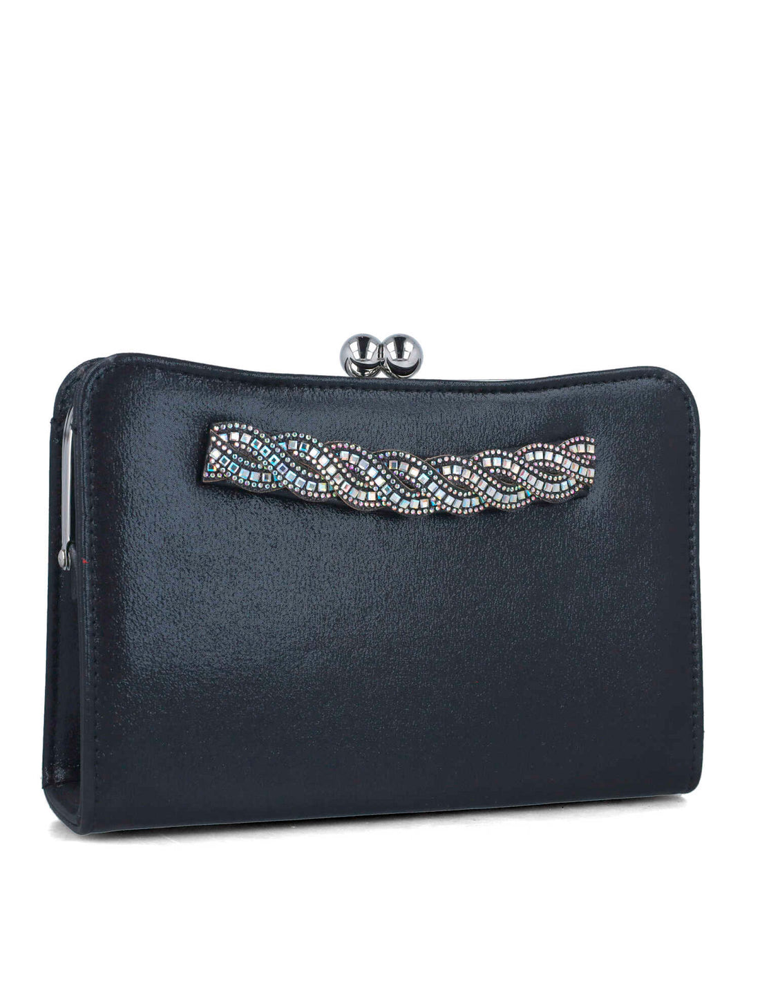 Black Clutch With Embellished Hand Strap_85490_01_02