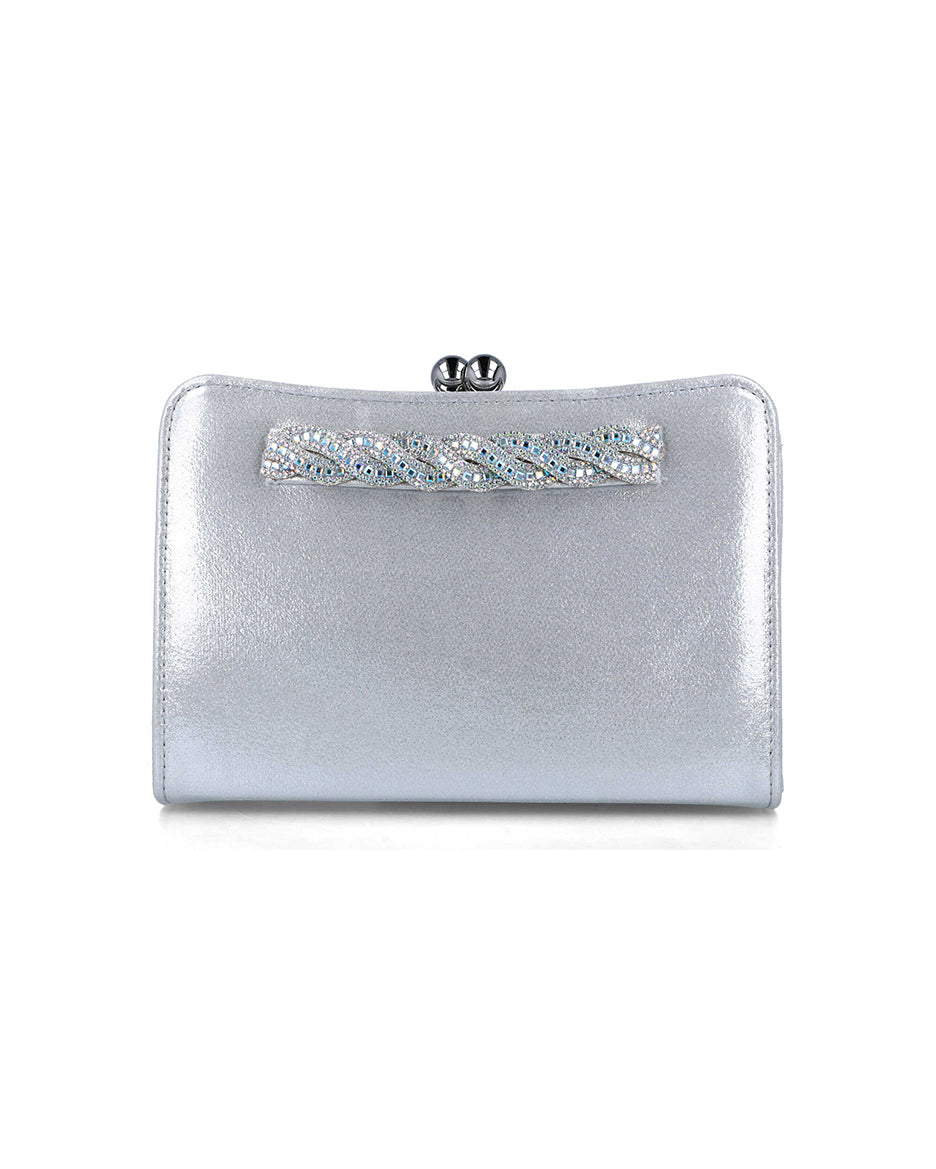 Silver Clutch With Embellished Hand Strap_85490_09_01