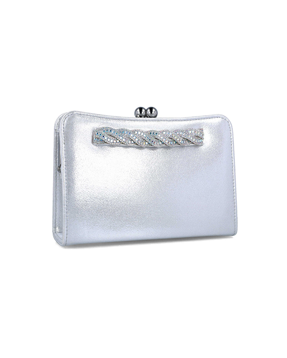 Silver Clutch With Embellished Hand Strap_85490_09_02