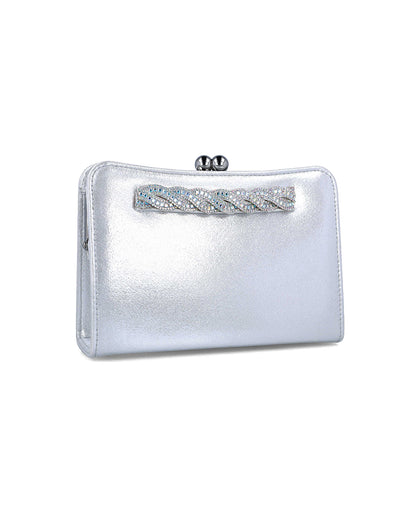 Silver Clutch With Embellished Hand Strap_85490_09_02