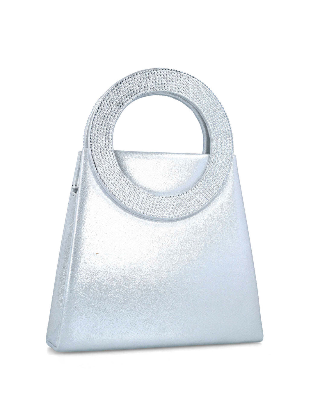 Silver Handbag With Embellished Hand Strap_85508_09_02