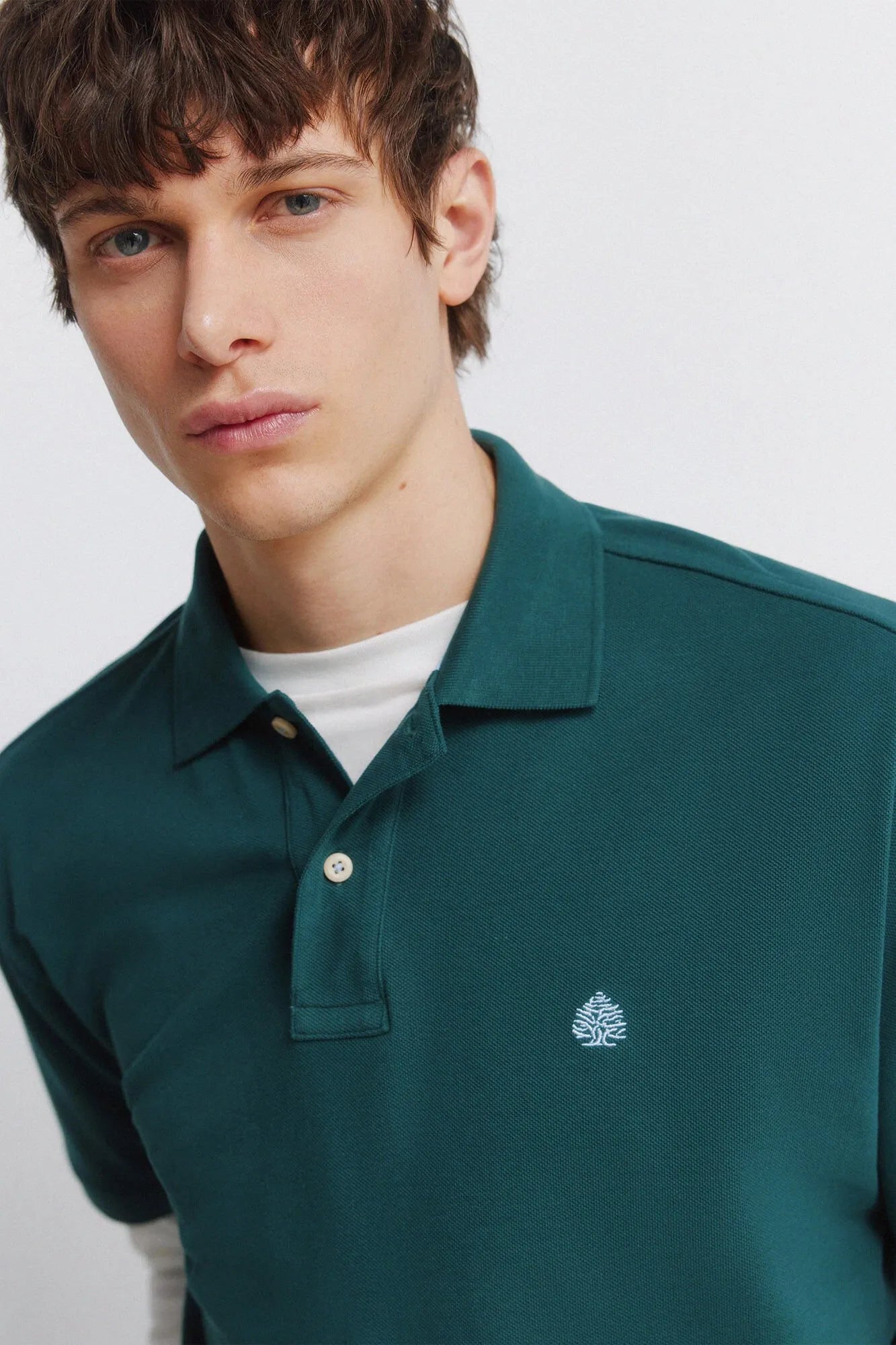 Springfield Green Men Basic Regular Fit Polo Shirt Springfield SKU: 8551097_21 Image 02