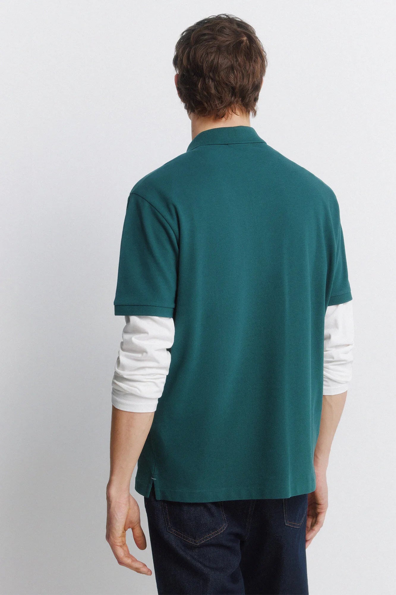 Springfield Green Men Basic Regular Fit Polo Shirt Springfield SKU: 8551097_21 Image 03