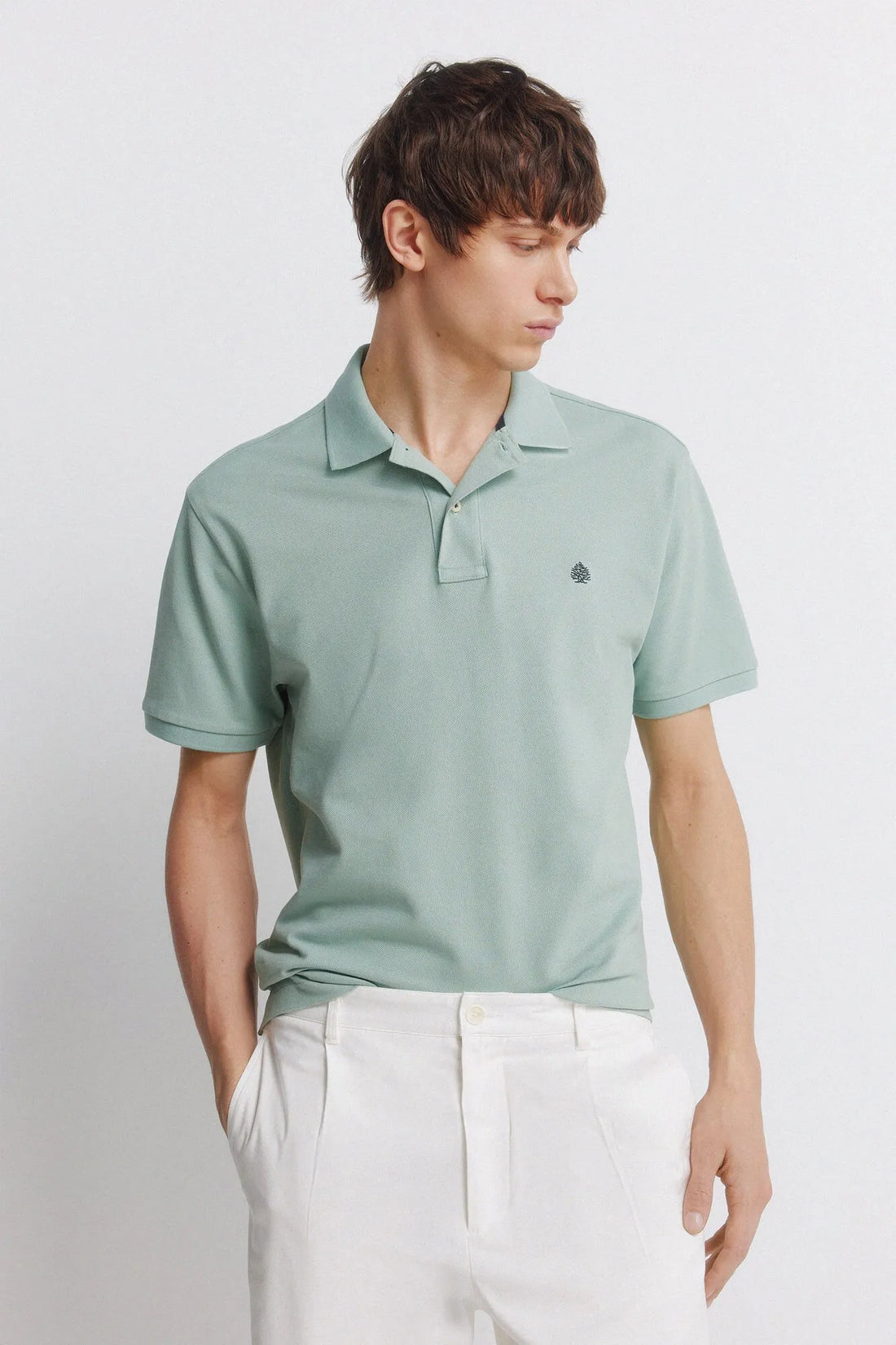 Springfield Green Men Basic Regular Fit Polo Shirt Springfield SKU: 8551097_27 Image 01