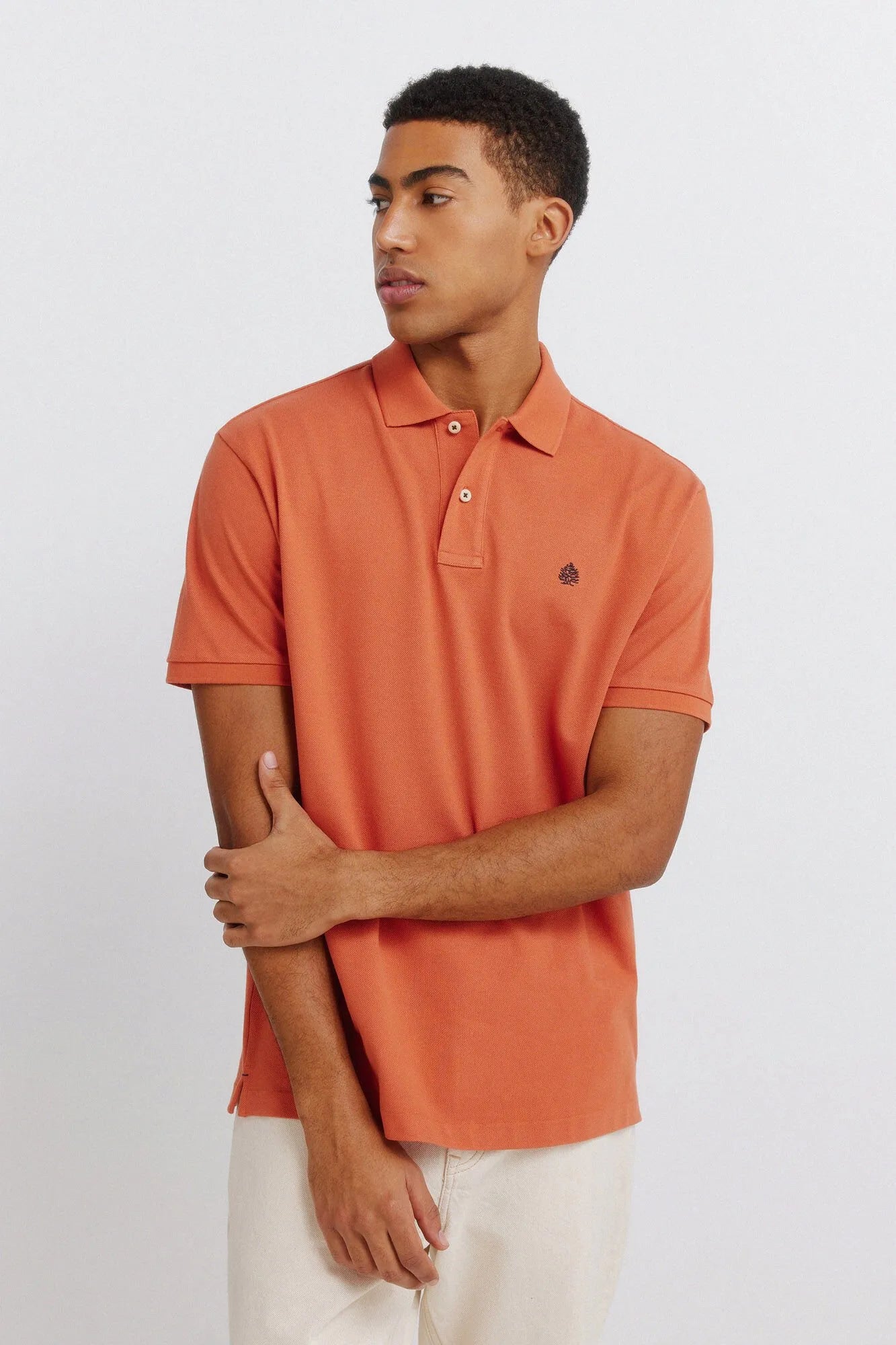 Springfield Orange Men Basic Regular Fit Polo Shirt Springfield SKU: 8551097_64 Image 01
