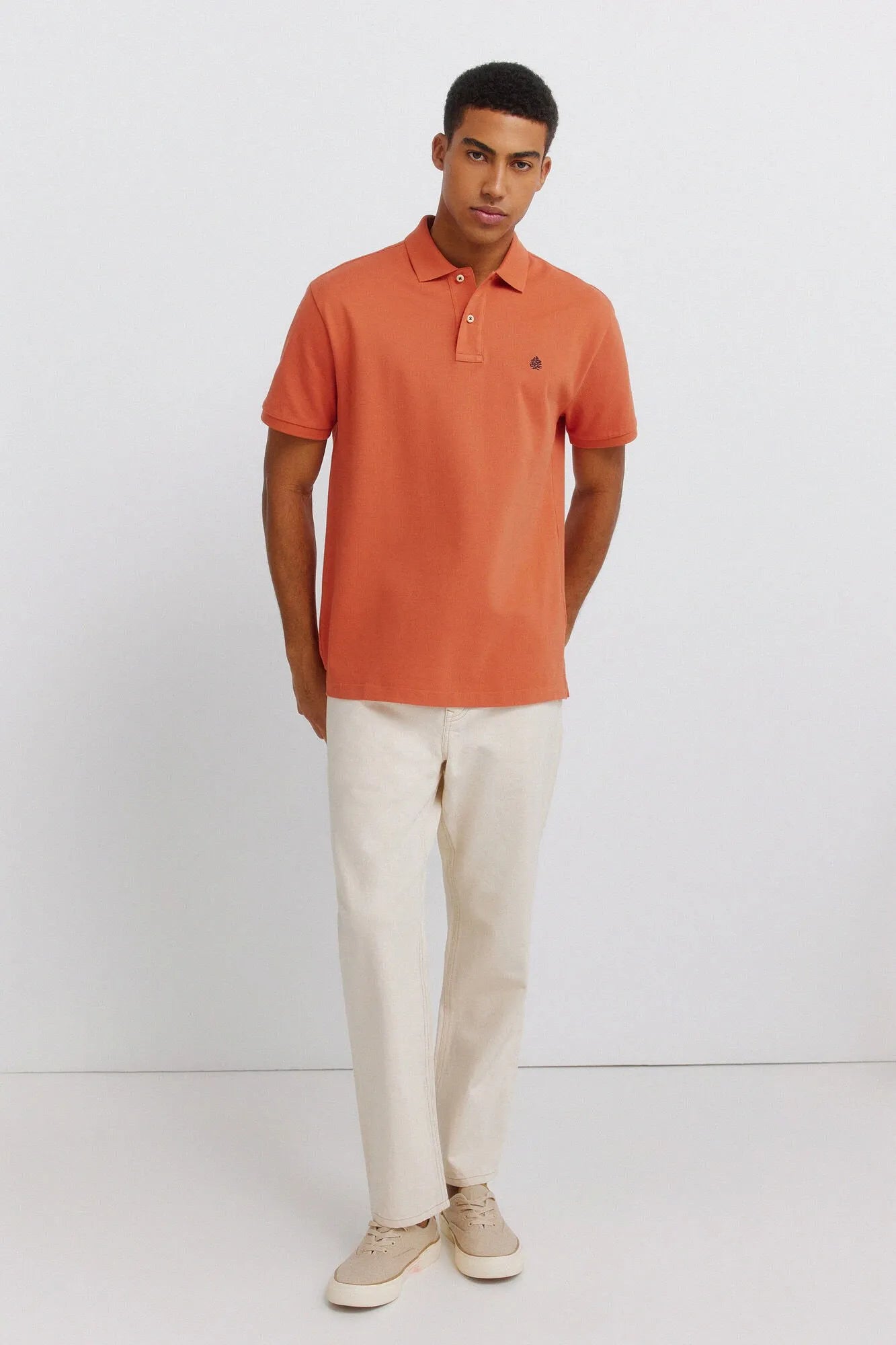 Springfield Orange Men Basic Regular Fit Polo Shirt Springfield SKU: 8551097_64 Image 02