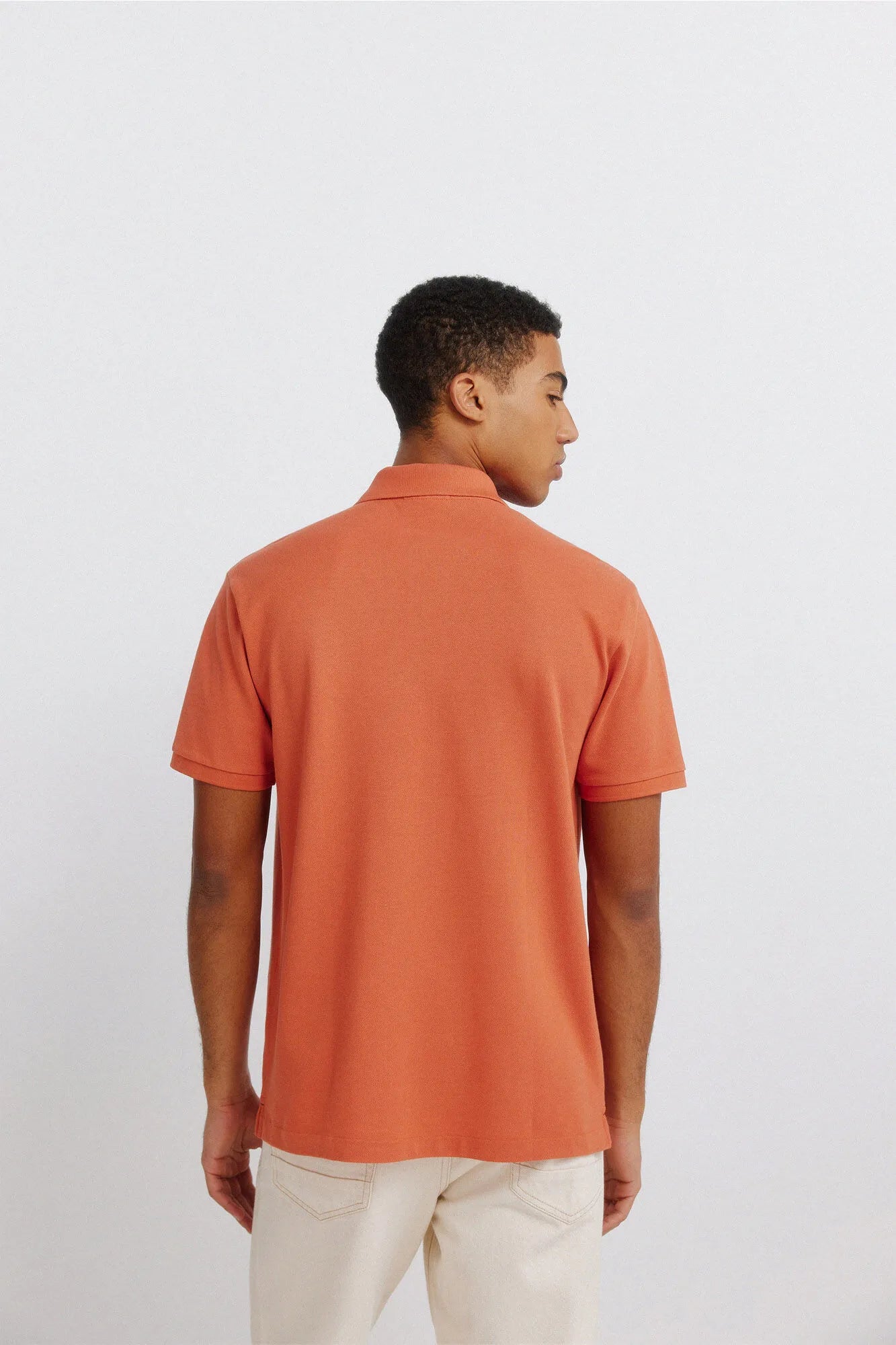 Springfield Orange Men Basic Regular Fit Polo Shirt Springfield SKU: 8551097_64 Image 03