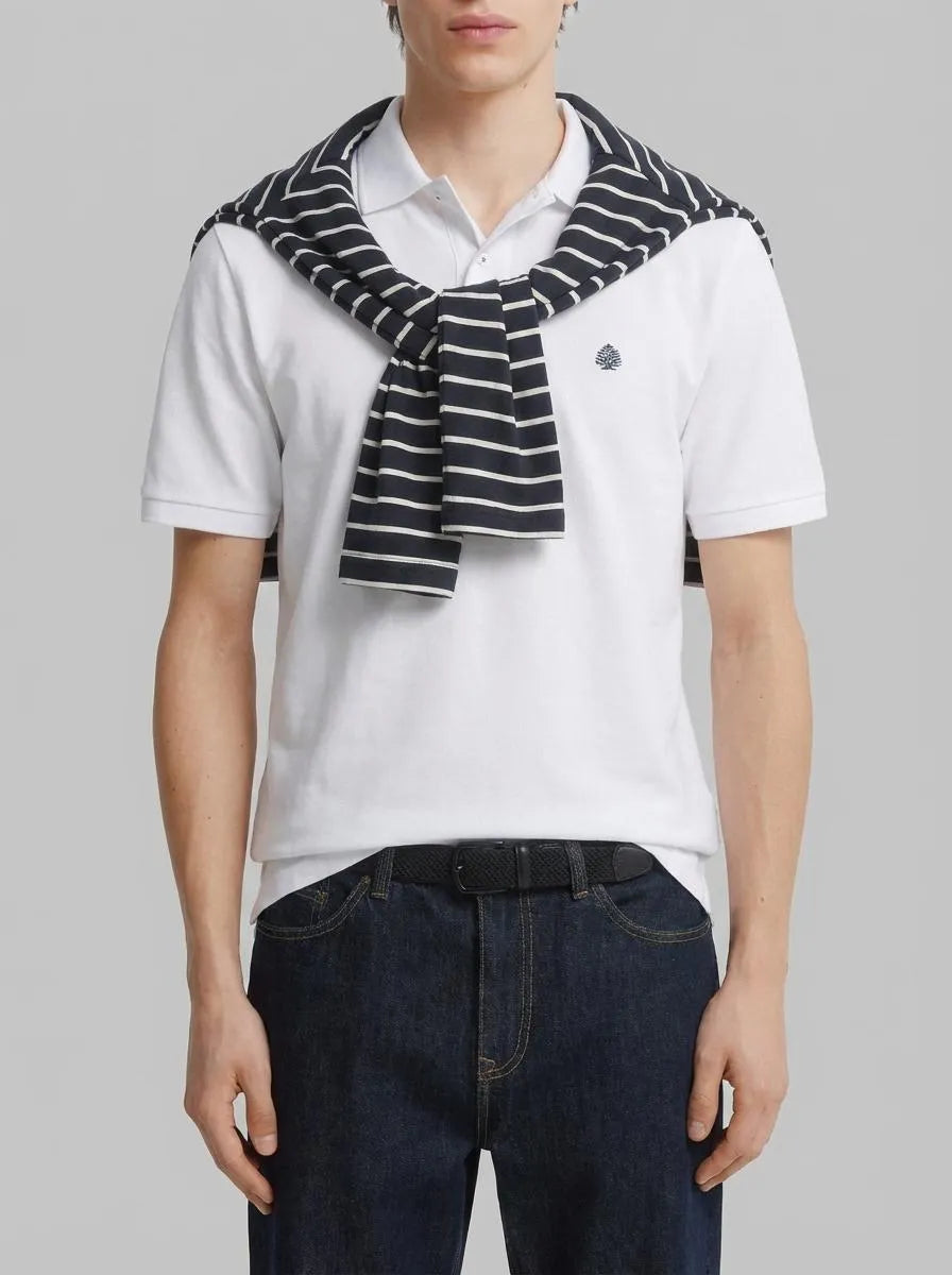 Springfield White Men Basic Regular Fit Polo Shirt Springfield SKU: 8551097_99 Image 00