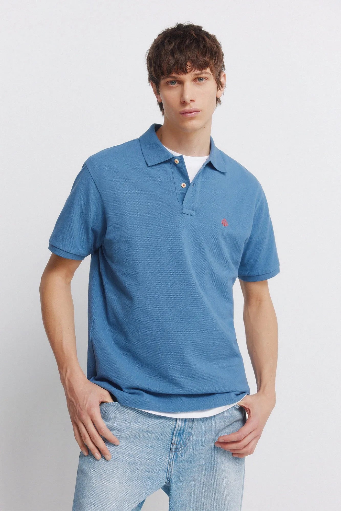 Springfield Blue Men Basic Regular Fit Polo Shirt Springfield SKU: 8551105_14 Image 01