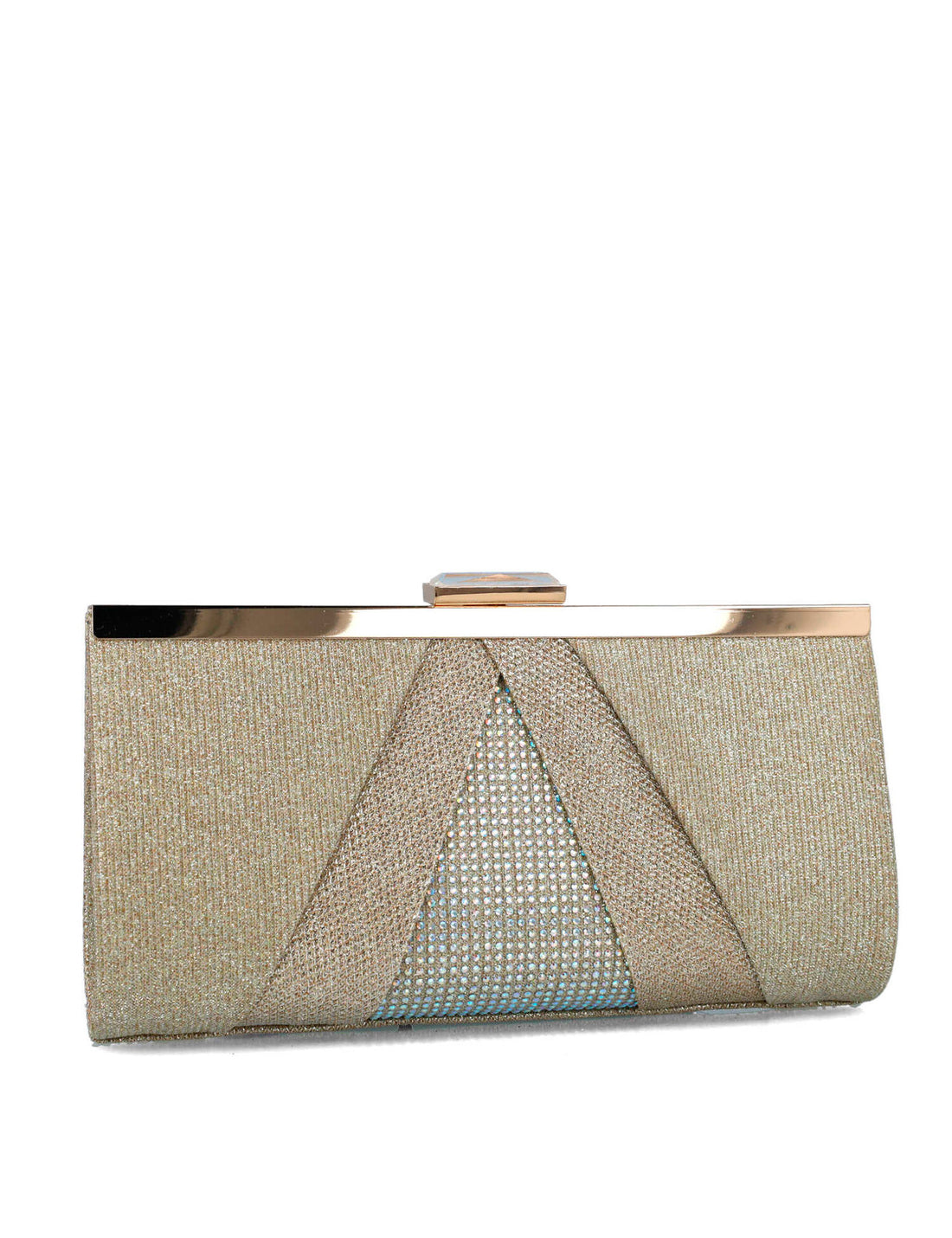 Beige Clutch With Gold Hardware_85511_00_02