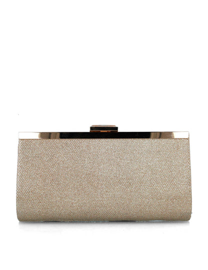 Beige Clutch With Gold Hardware_85511_00_03