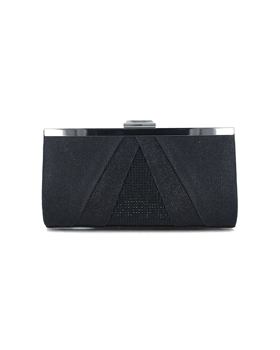 Black Clutch With Silver Hardware_85511_01_01