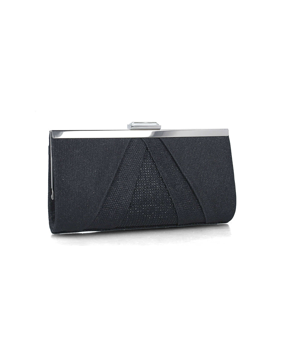 Black Clutch With Silver Hardware_85511_01_02