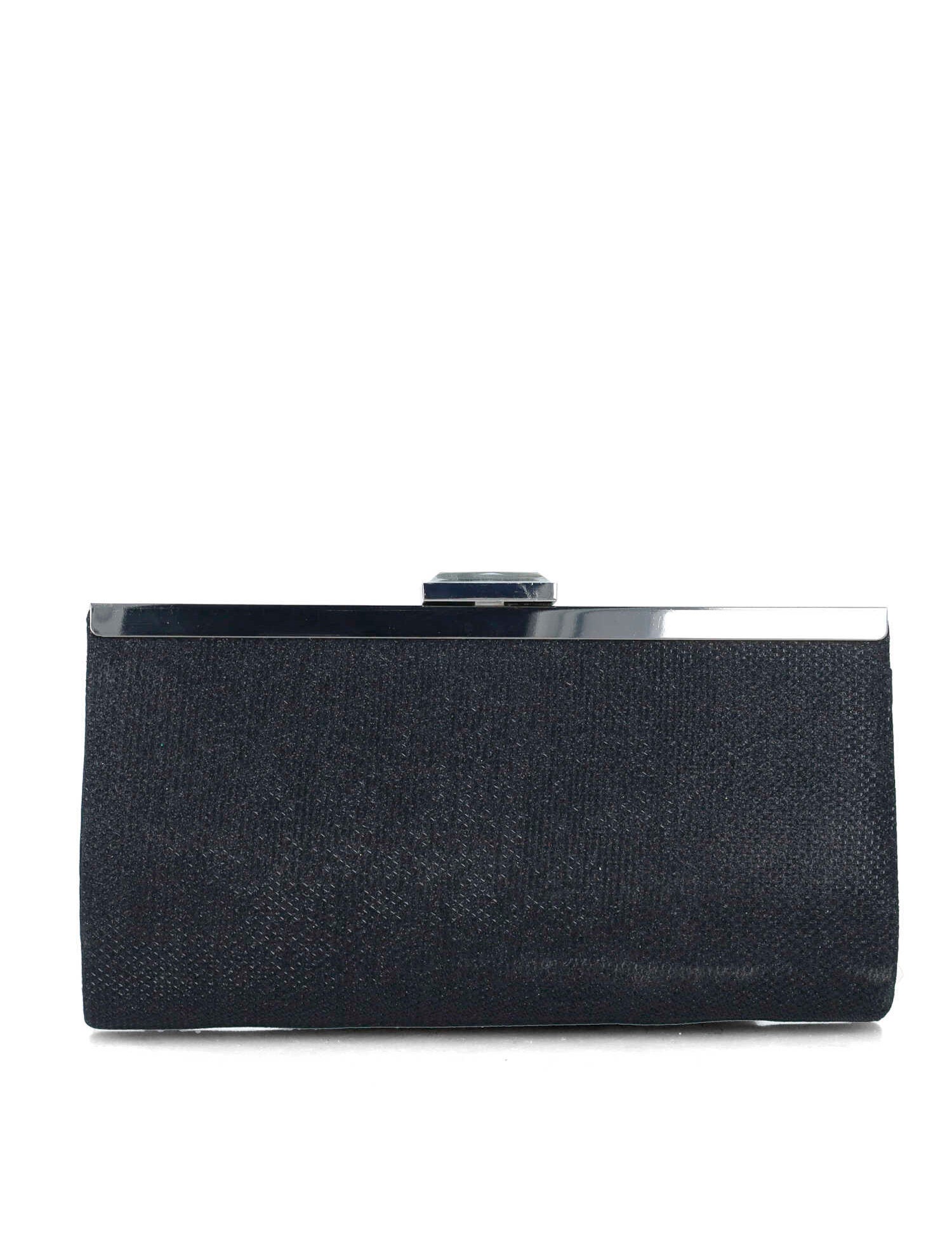 Black Clutch With Silver Hardware_85511_01_03