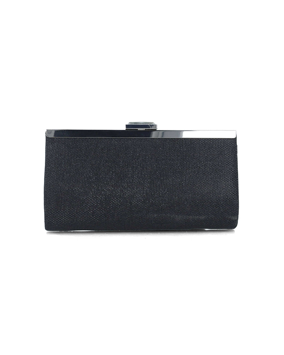 Black Clutch With Silver Hardware_85511_01_03