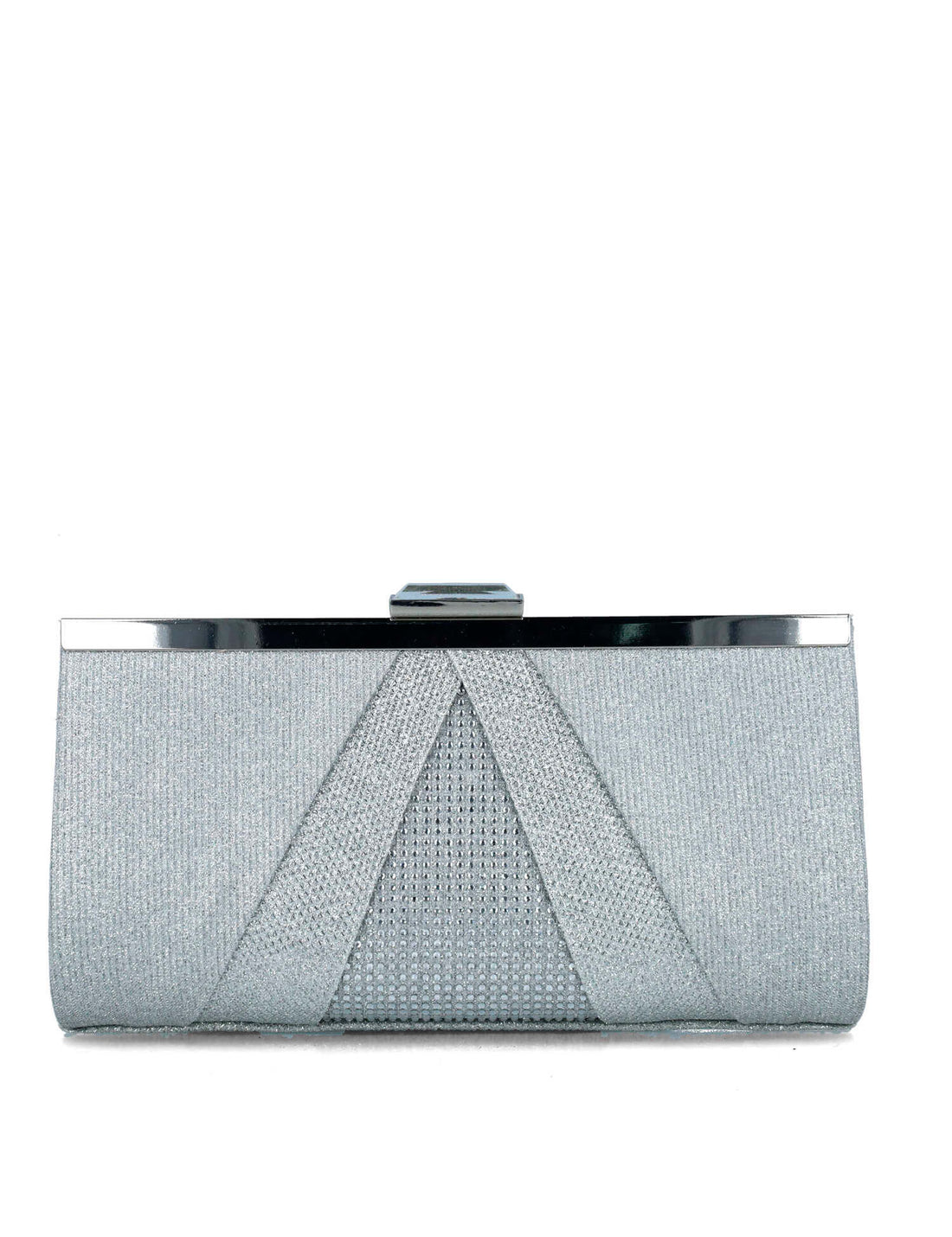 Silver Clutch With Silver Hardware_85511_09_01