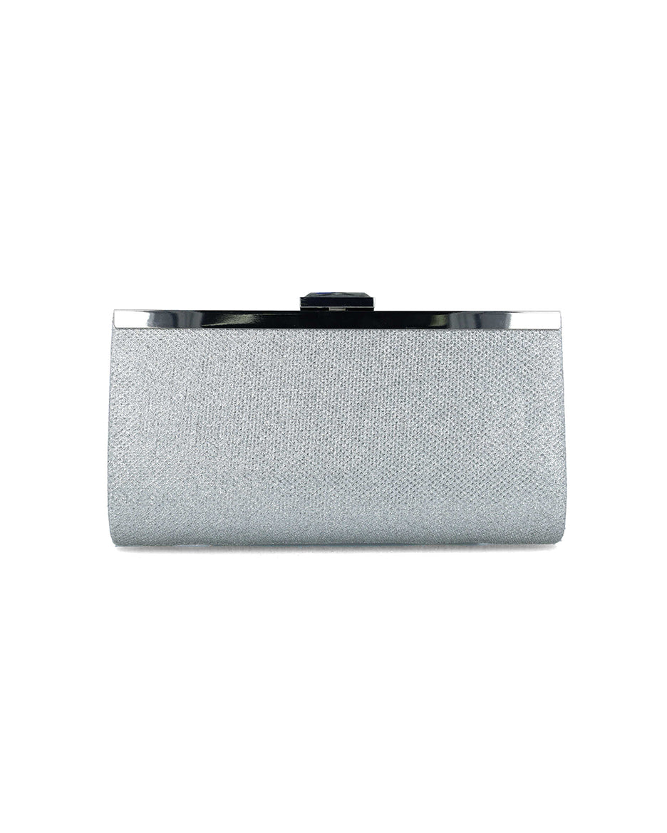 Silver Clutch With Silver Hardware_85511_09_03