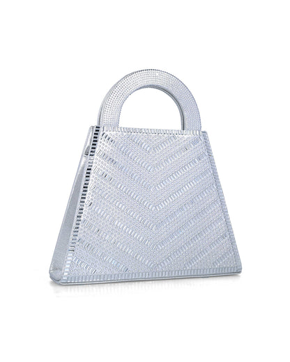 Silver Handbag With Embellished Hand Strap_85535_09_02