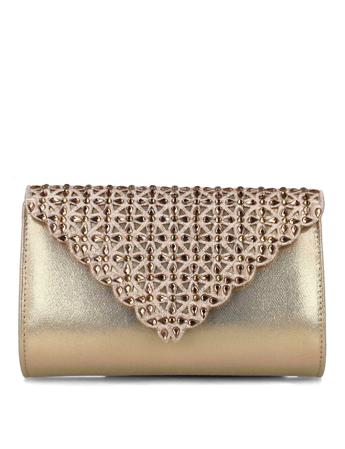 Gold Clutch With Embellished Flap_85540_00_01
