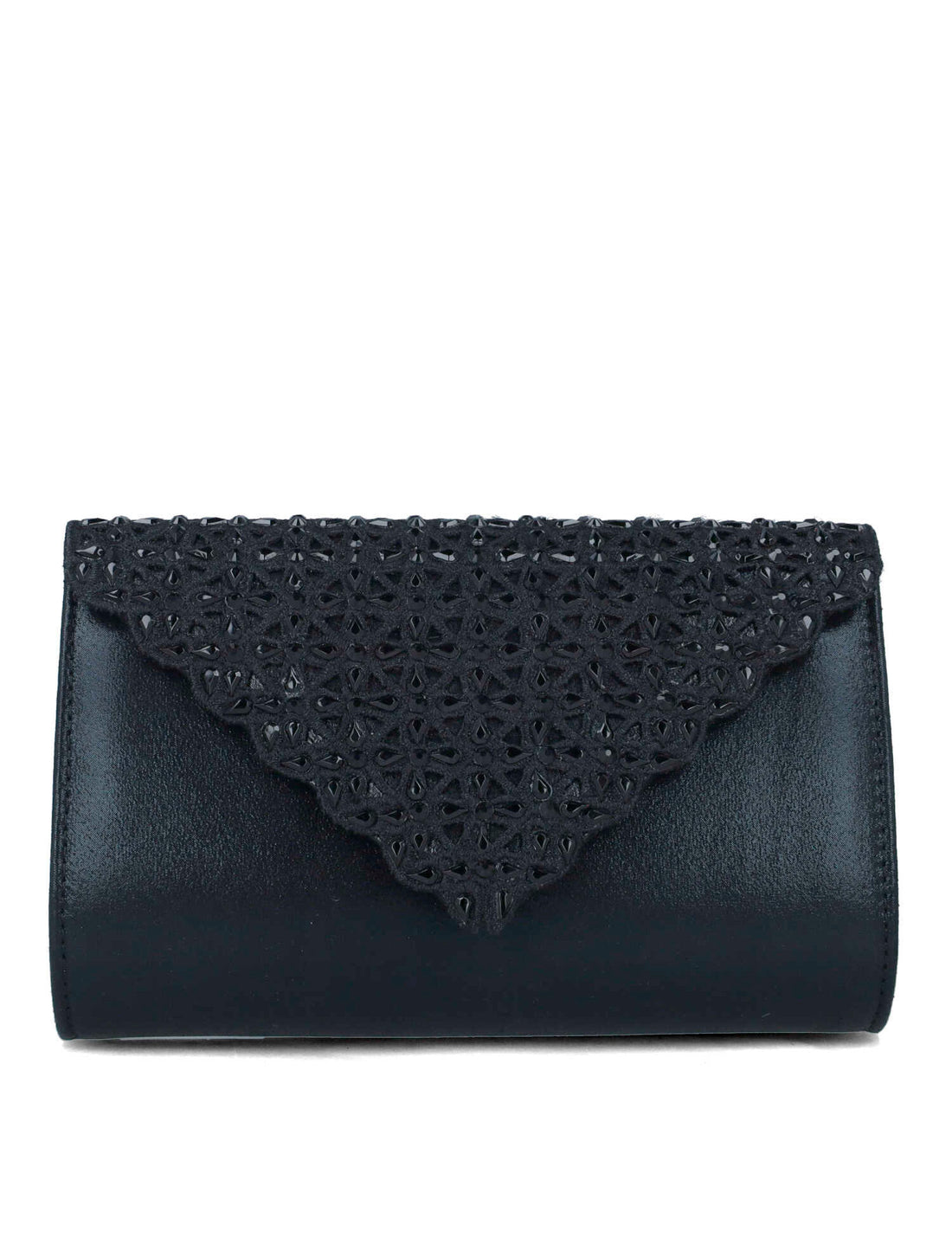 Black Clutch With Embellished Flap_85540_01_01