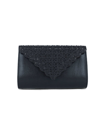 Black Clutch With Embellished Flap_85540_01_01