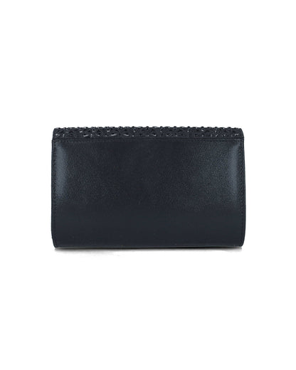 Black Clutch With Embellished Flap_85540_01_03