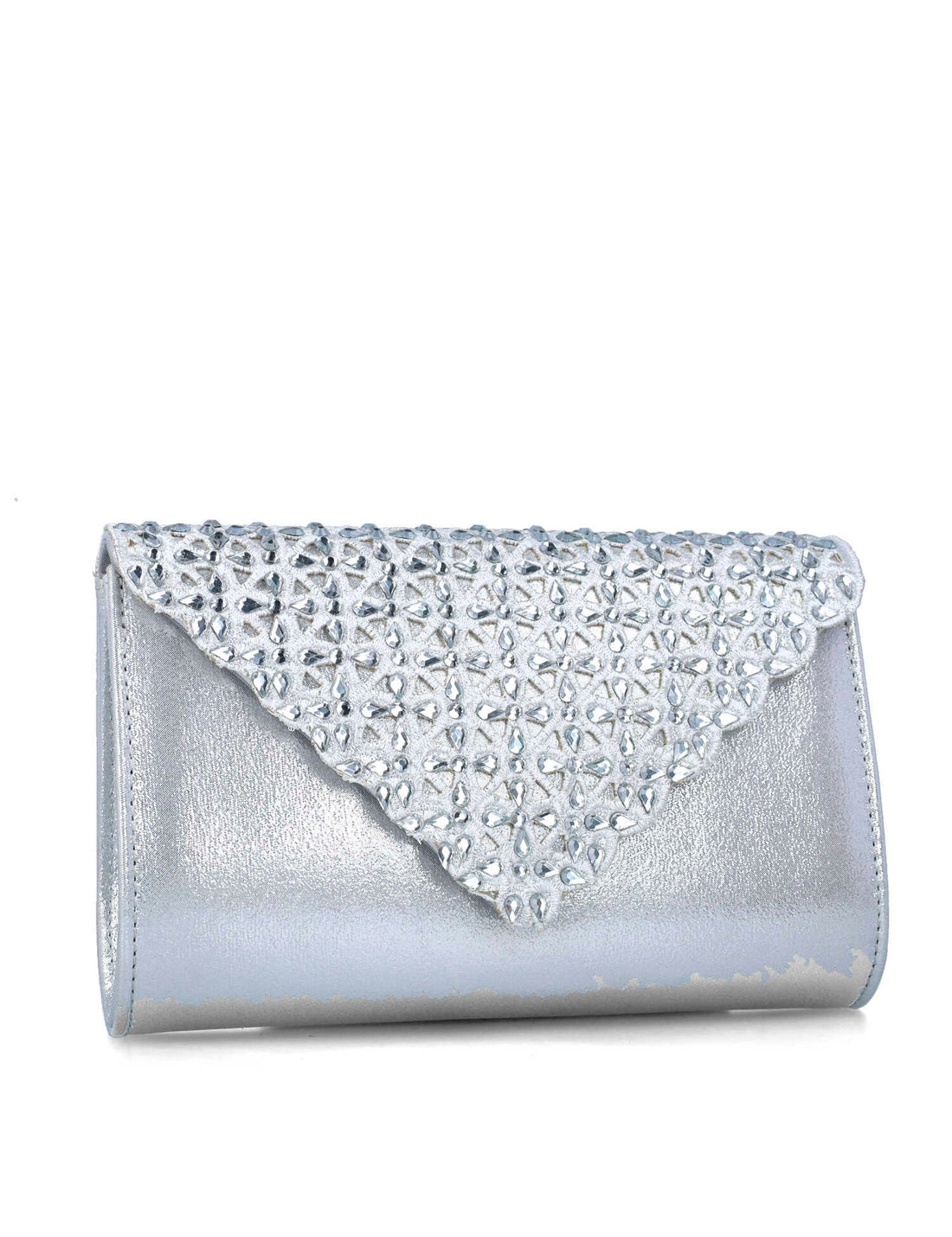 Silver Clutch With Embellished Flap_85540_09_02