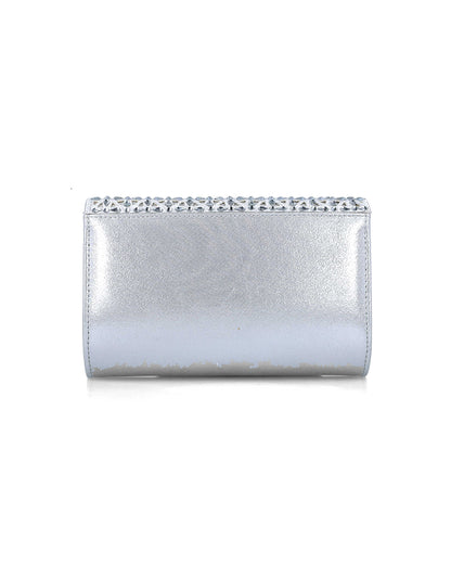 Silver Clutch With Embellished Flap_85540_09_03