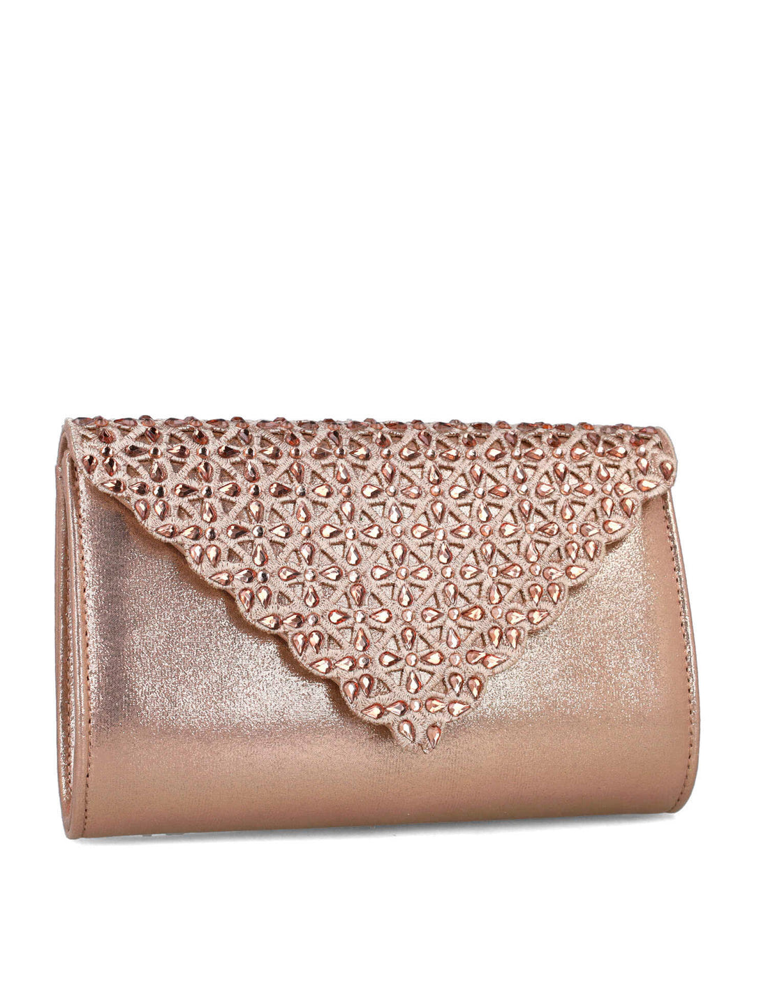 Gold Clutch With Embellished Flap_85540_38_02