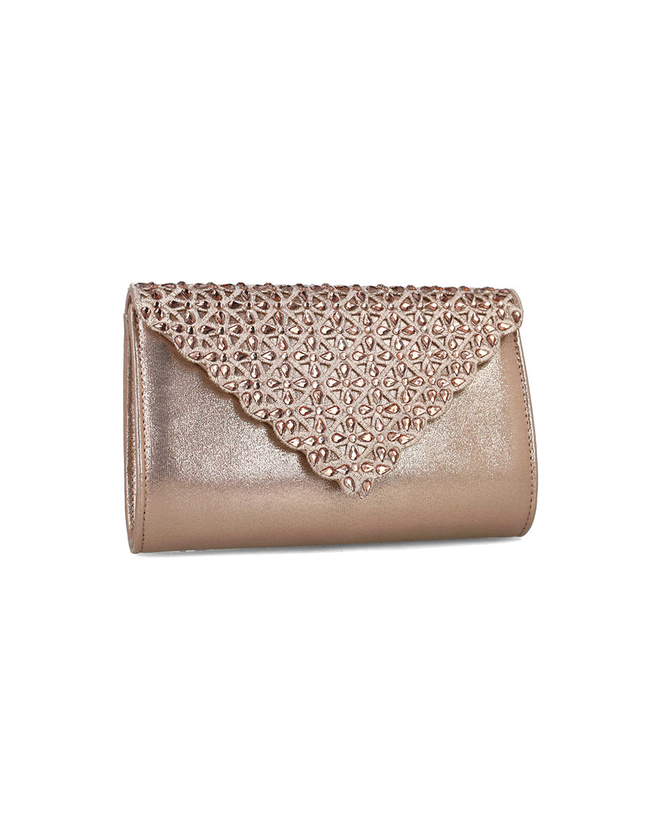 Gold Clutch With Embellished Flap_85540_38_02