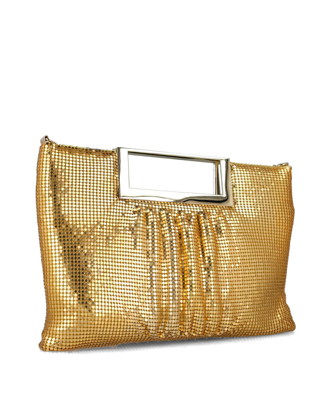 Gold Puffy Handbag With Metallic Handle_85560_00_02